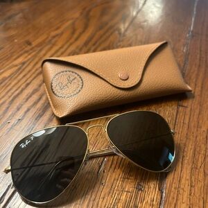 Ray-Ban Black and Gold Polarized Sunglasses